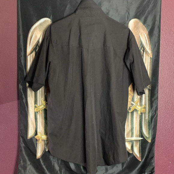 MAN IN BLACK: PLAINS WESTERN-WEAR CLASSIC BLACK PEARL SNAP size Large - Picture 4 of 4